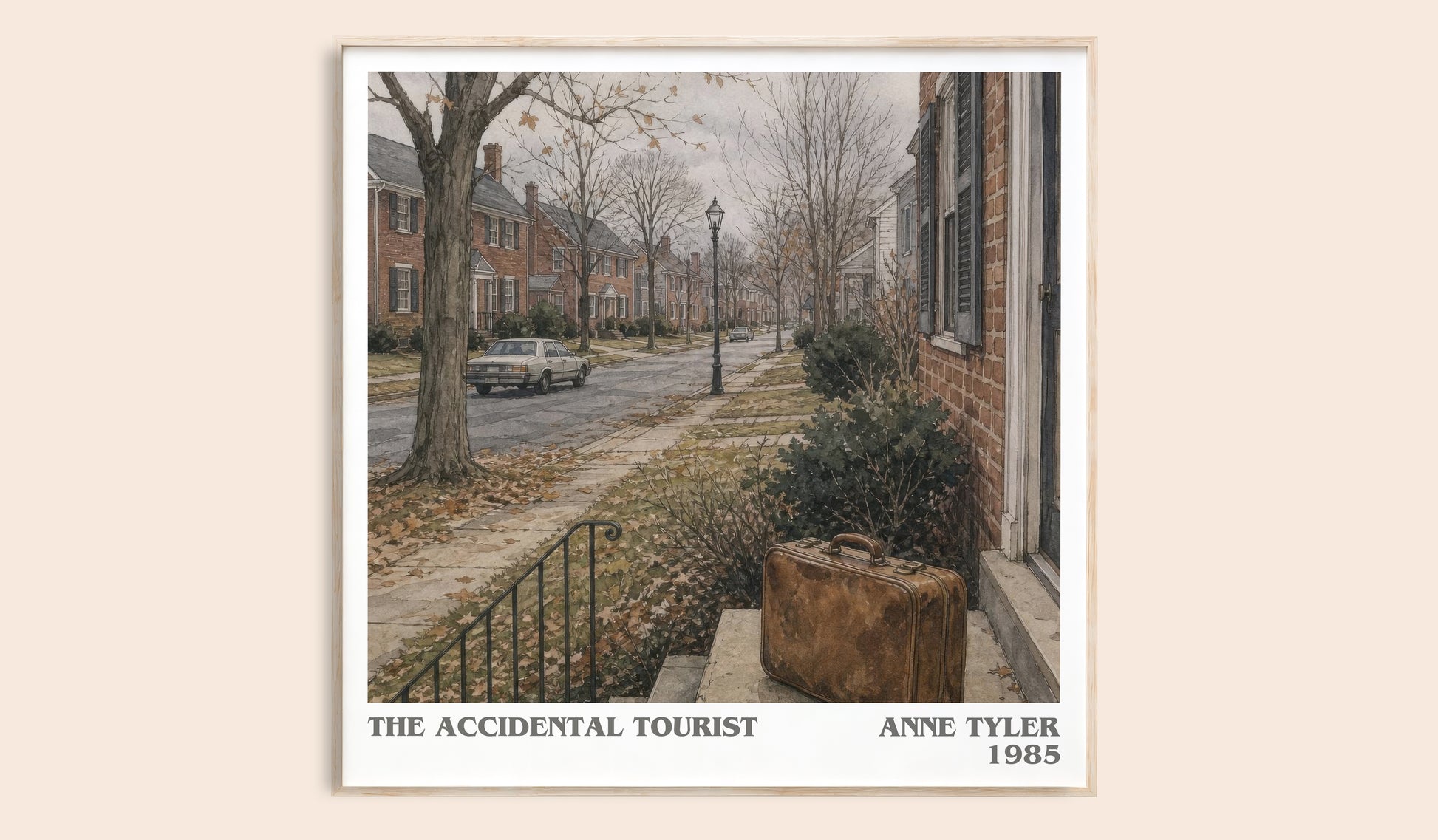 The Accidental Tourist literary book poster by Anne Tyler – framed literary art print