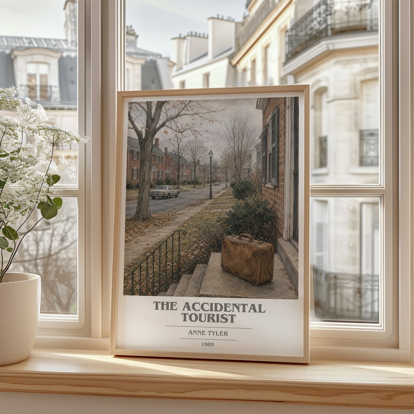 The Accidental Tourist book cover poster colour and style options – Anne Tyler book art