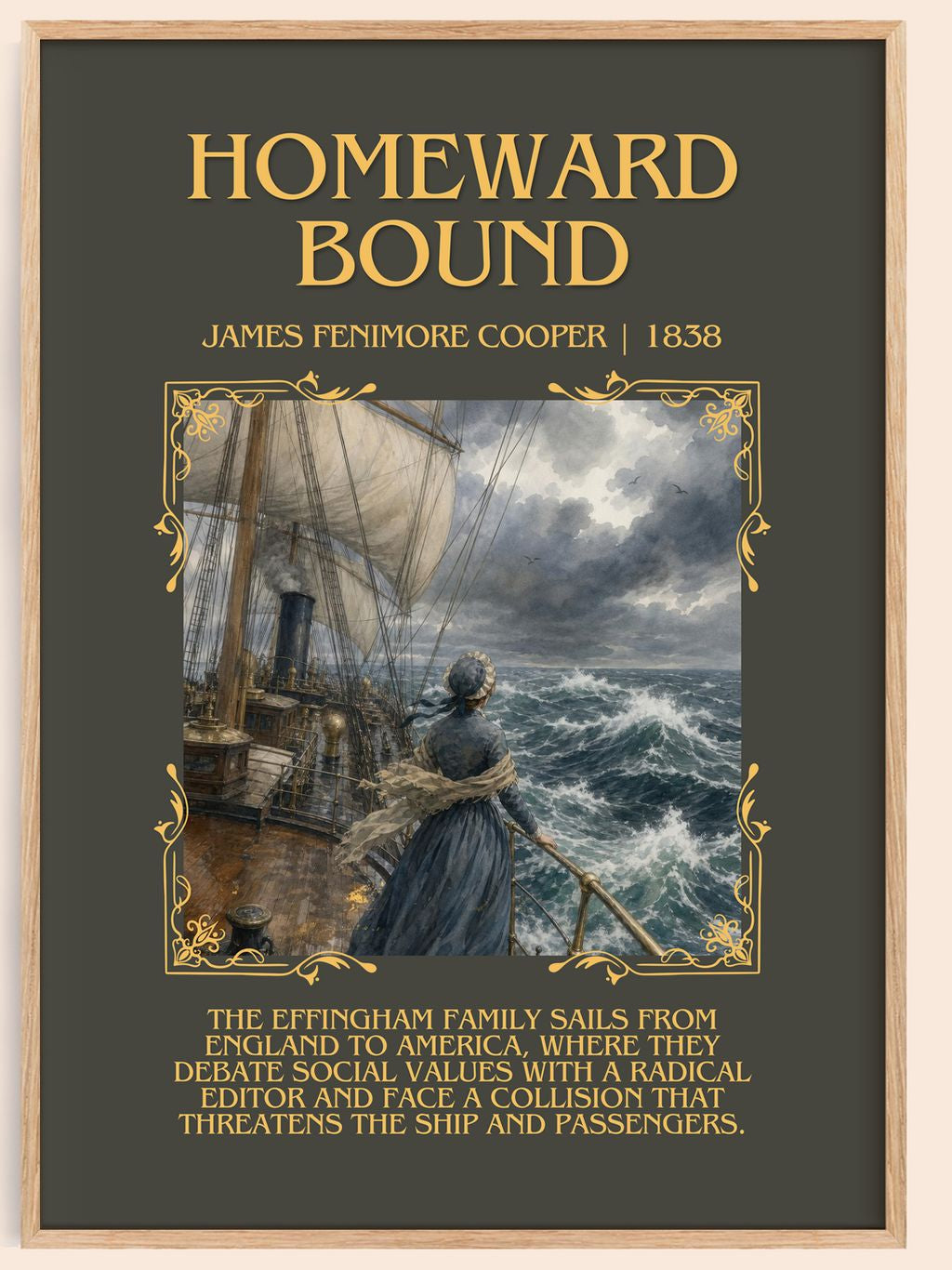 Homeward Bound Minimalist Book Poster by James Fenimore Cooper – book poster
