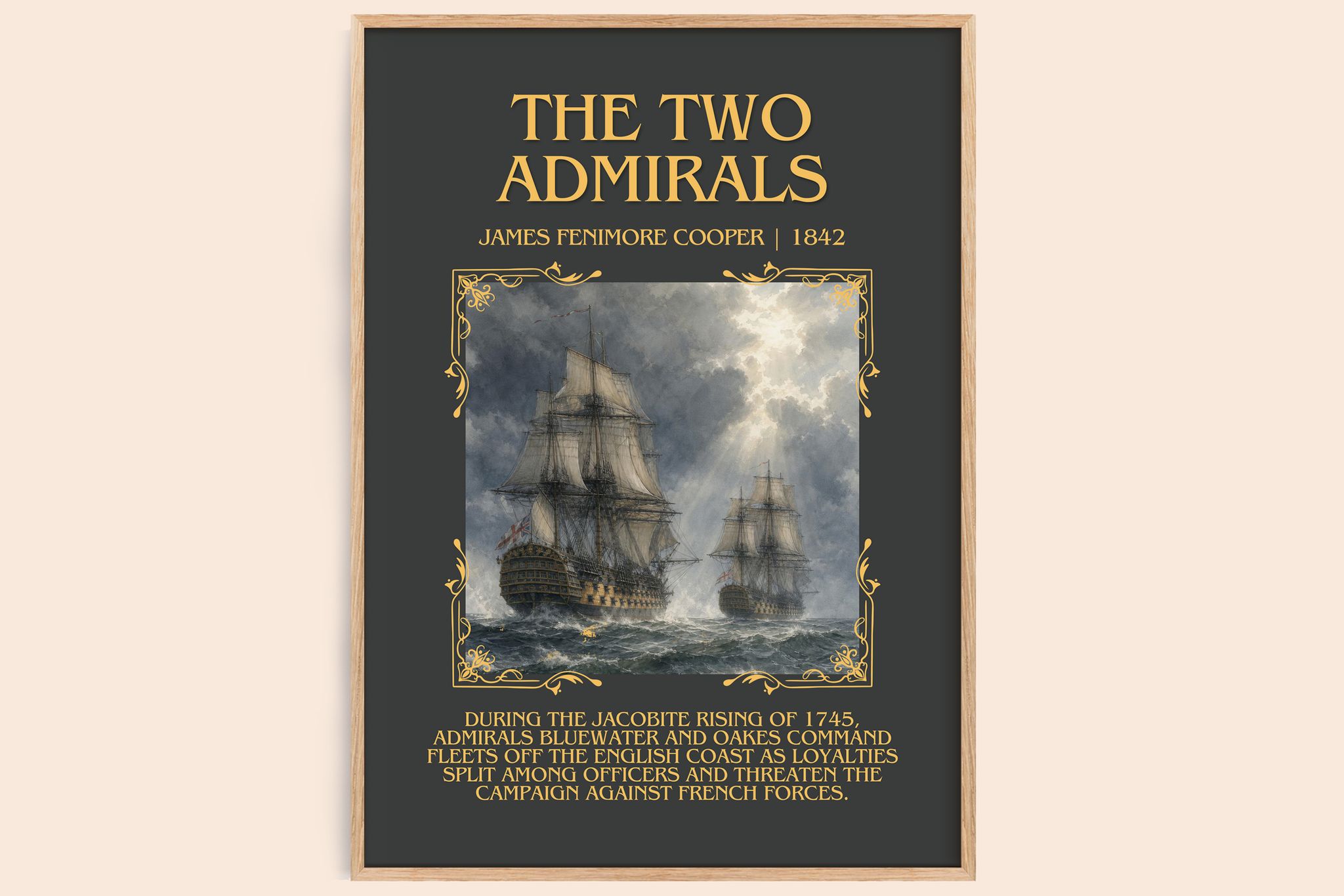 The Two Admirals Minimalist Book Poster by James Fenimore Cooper