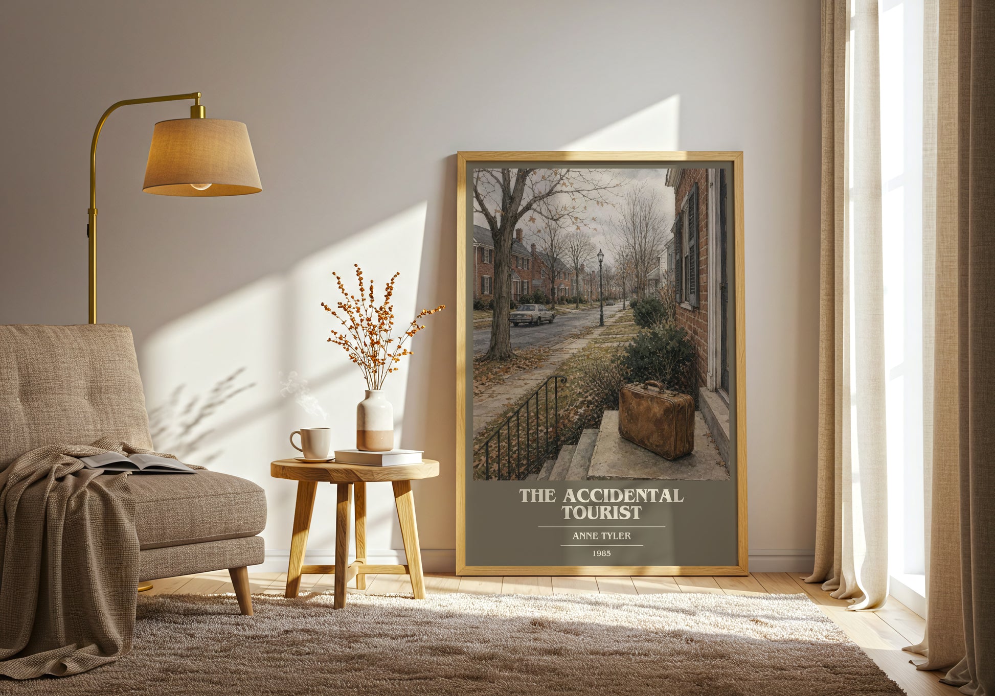 The Accidental Tourist book cover print on bookshelf – Anne Tyler fan gift