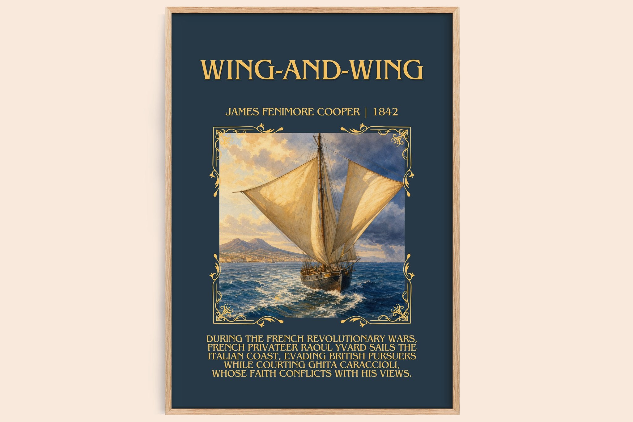 Wing-And-Wing Minimalist Book Poster by James Fenimore Cooper