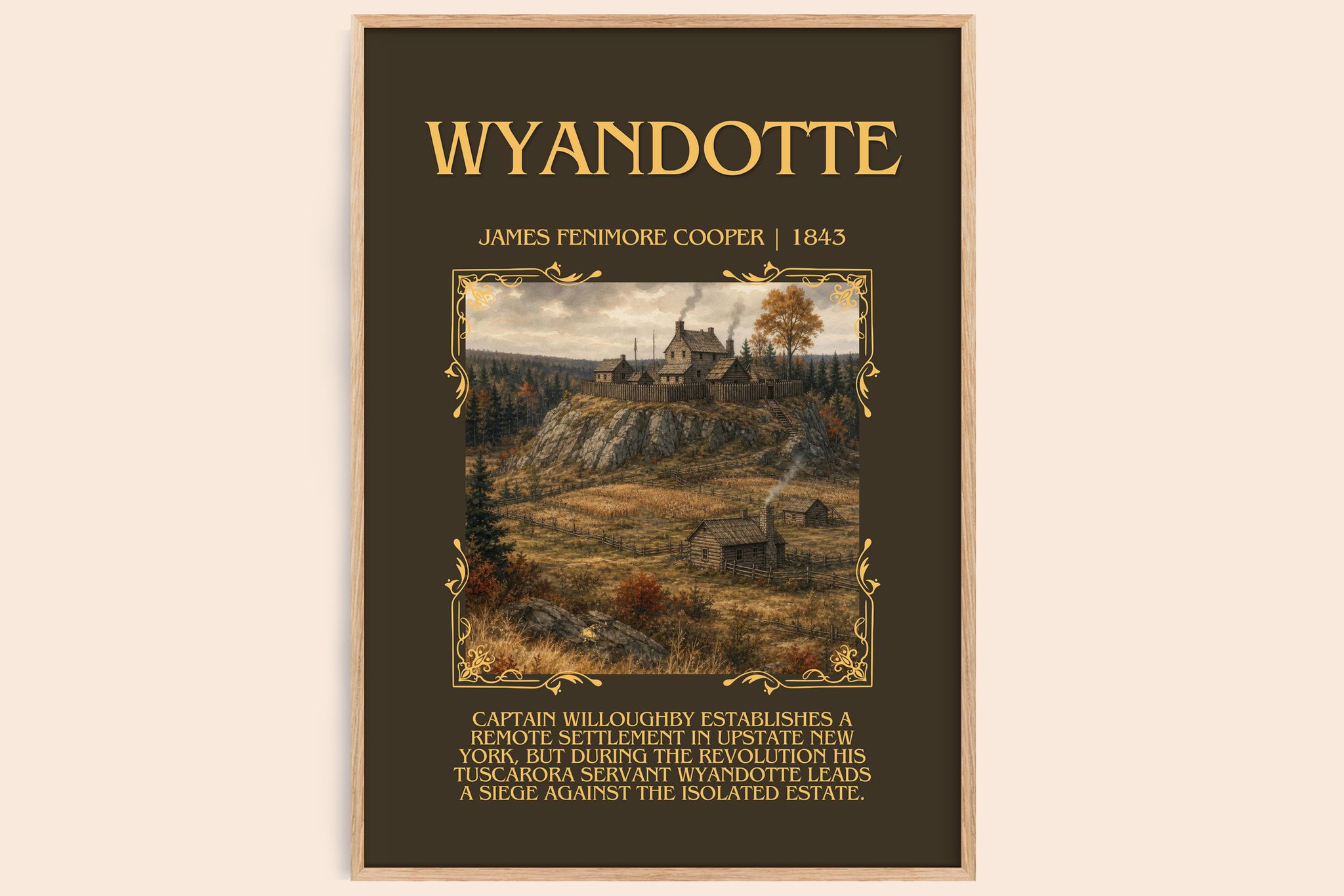 Wyandotté Minimalist Book Poster by James Fenimore Cooper