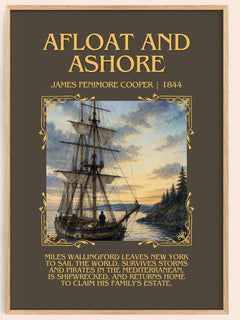 Afloat And Ashore Minimalist Book Poster by James Fenimore Cooper – image 1