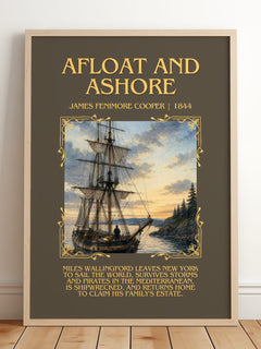 Afloat And Ashore Minimalist Book Poster by James Fenimore Cooper – image 2