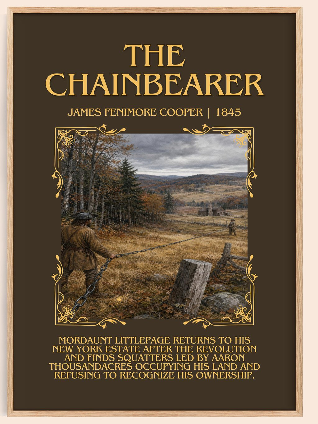 The Chainbearer Minimalist Book Poster by James Fenimore Cooper – book poster