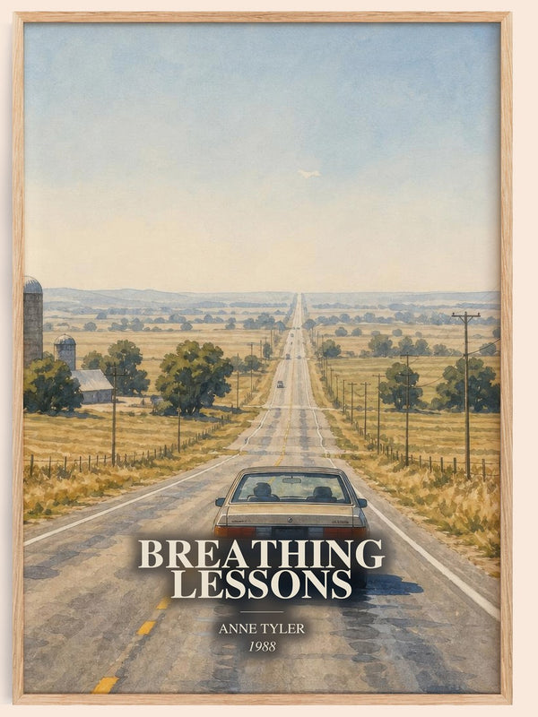 Breathing Lessons watercolour book poster by Anne Tyler – framed literary art print