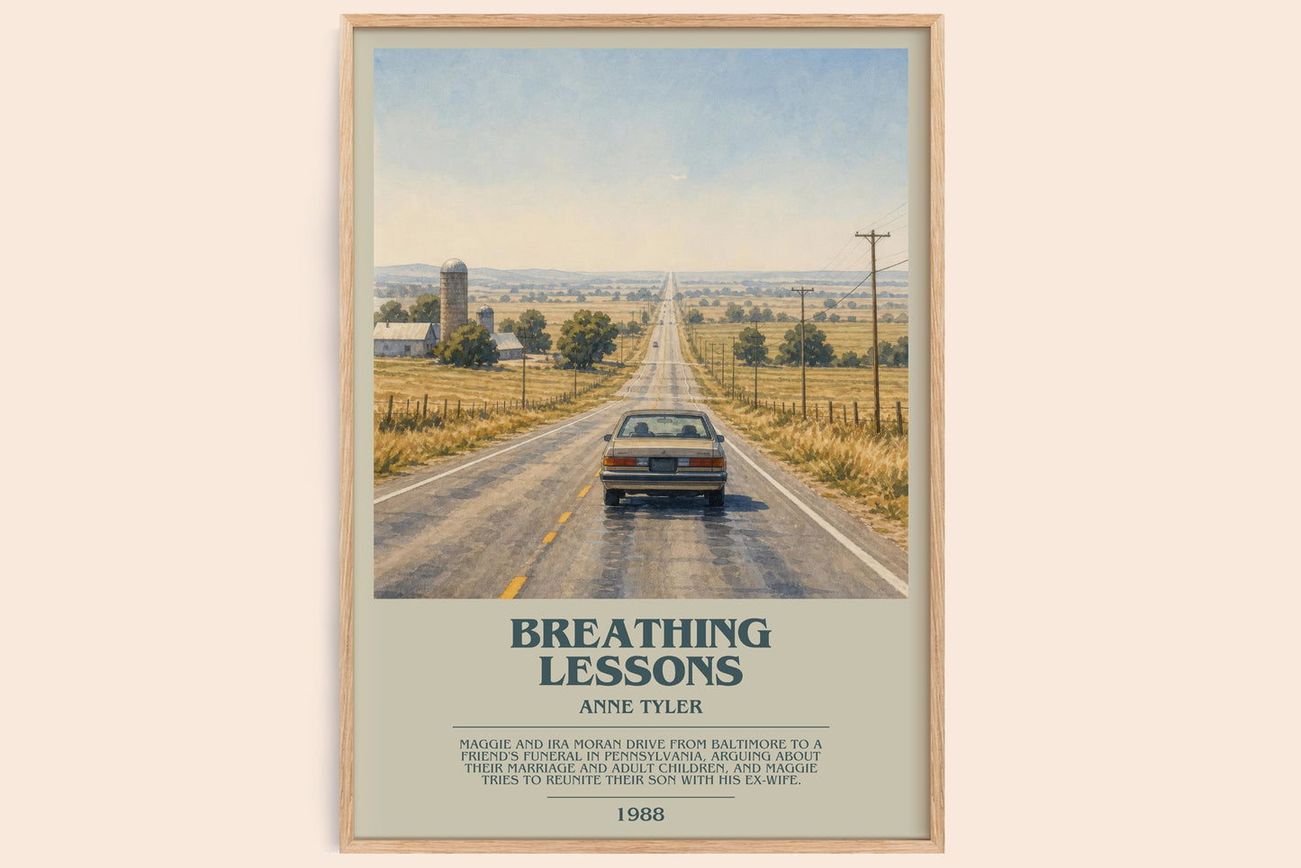 Breathing Lessons bookish book poster by Anne Tyler – framed literary art print