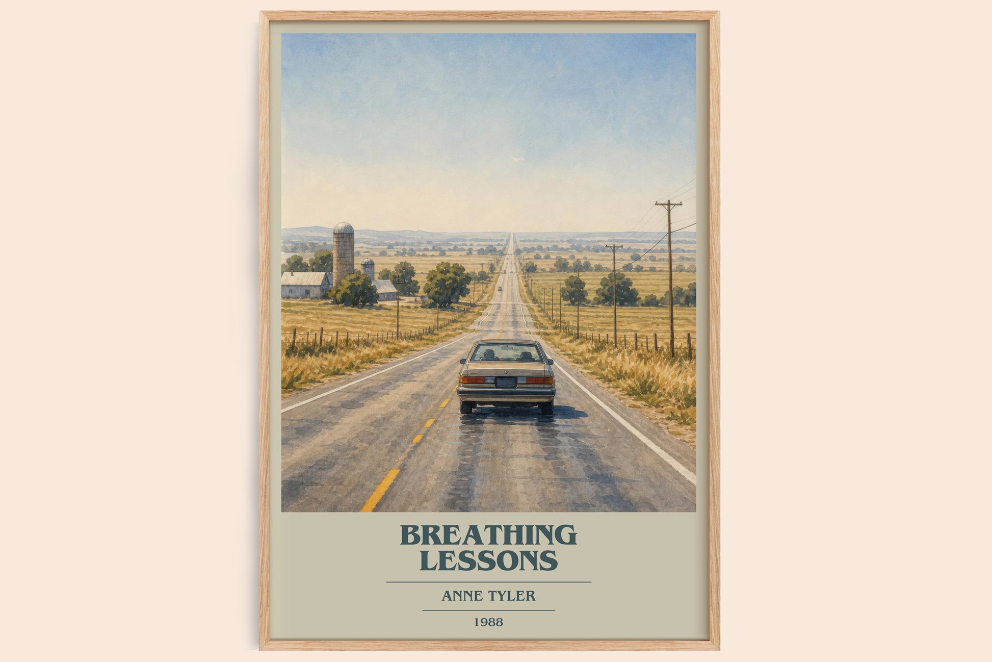 Breathing Lessons book cover book poster by Anne Tyler – framed literary art print
