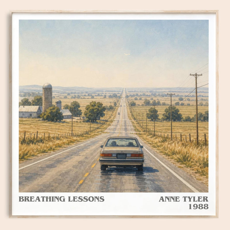 Breathing Lessons literary book poster by Anne Tyler – framed literary art print