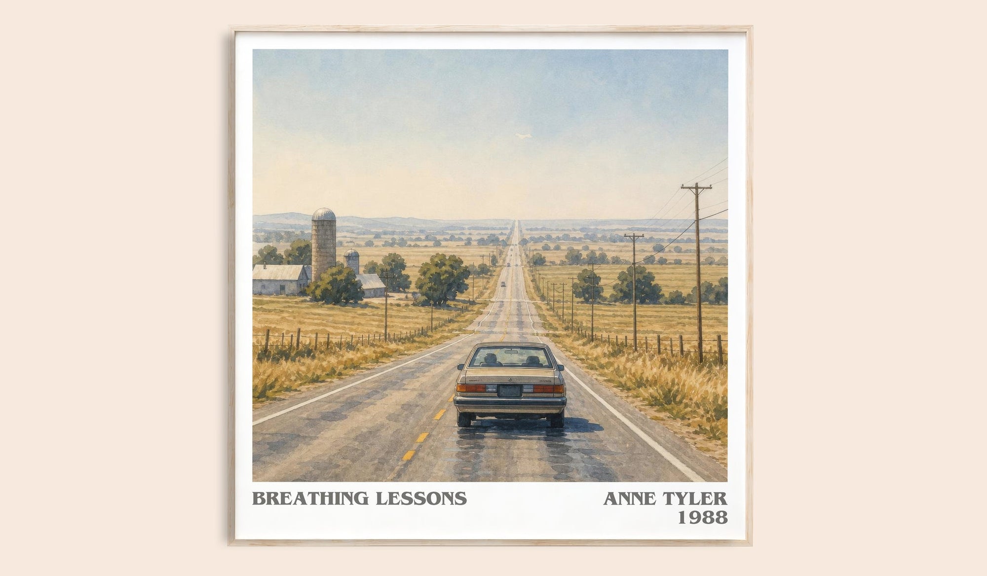 Breathing Lessons literary book poster by Anne Tyler – framed literary art print