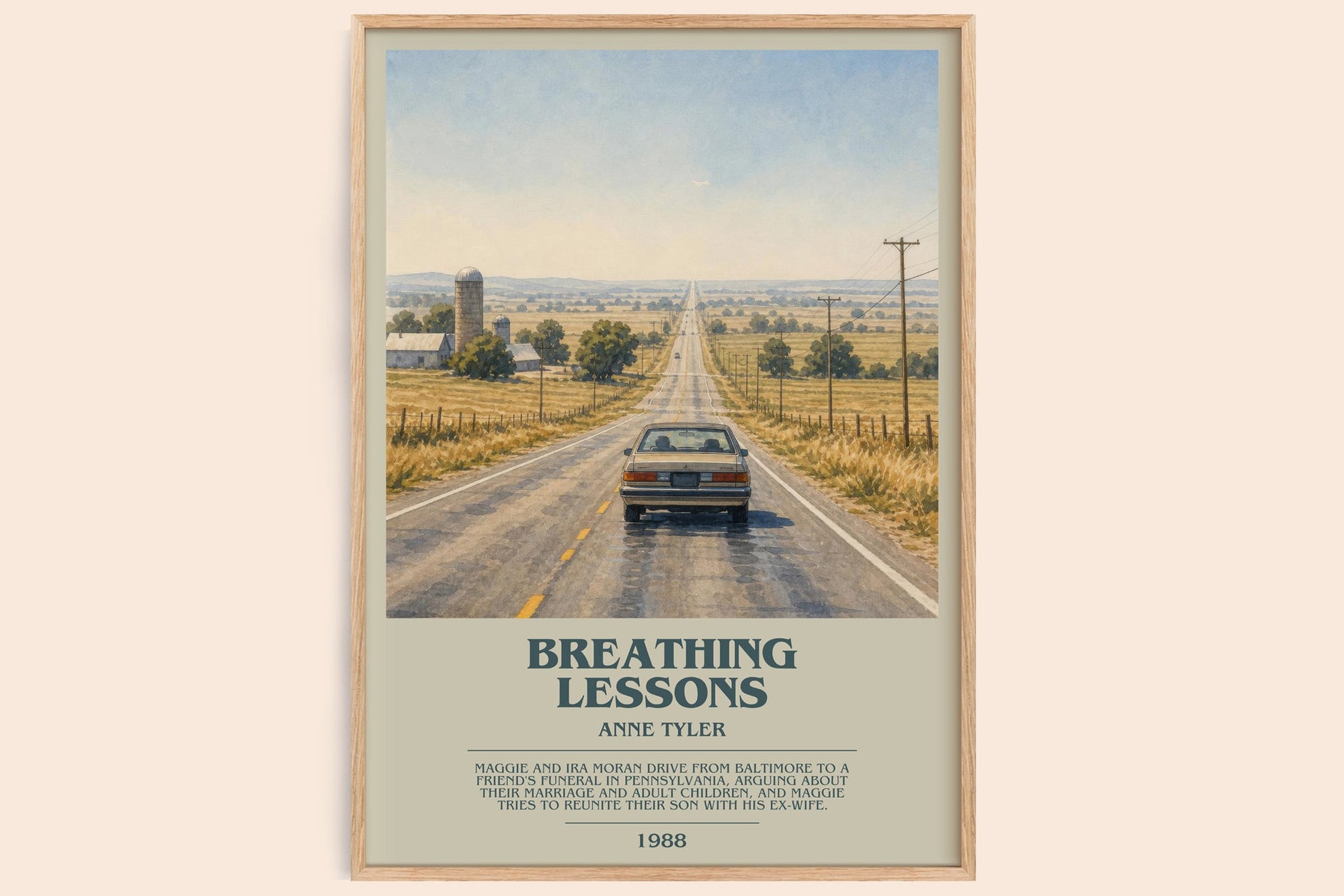 Breathing Lessons bookish book poster by Anne Tyler – framed literary art print