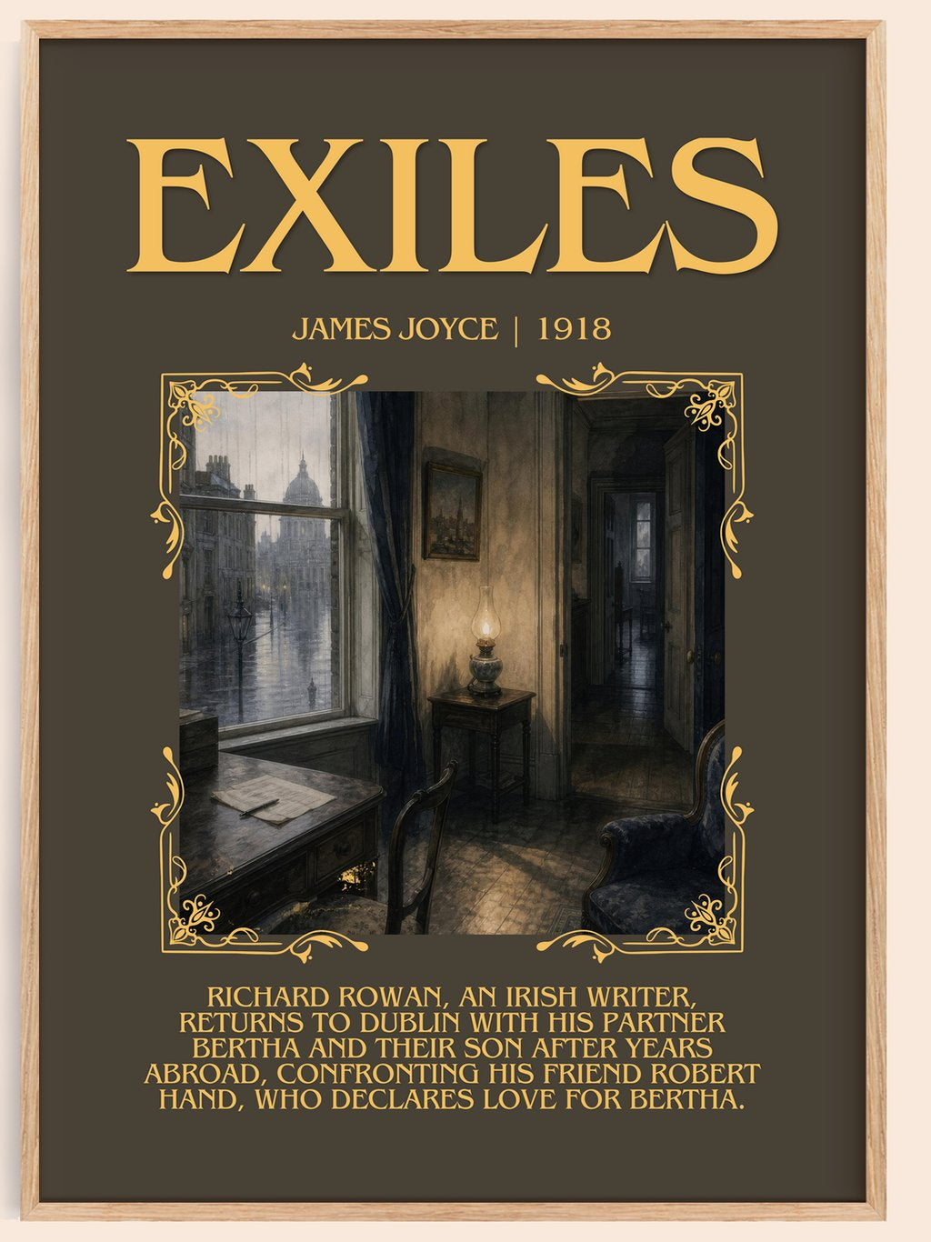 Exiles Minimalist Book Poster by James Joyce – book poster