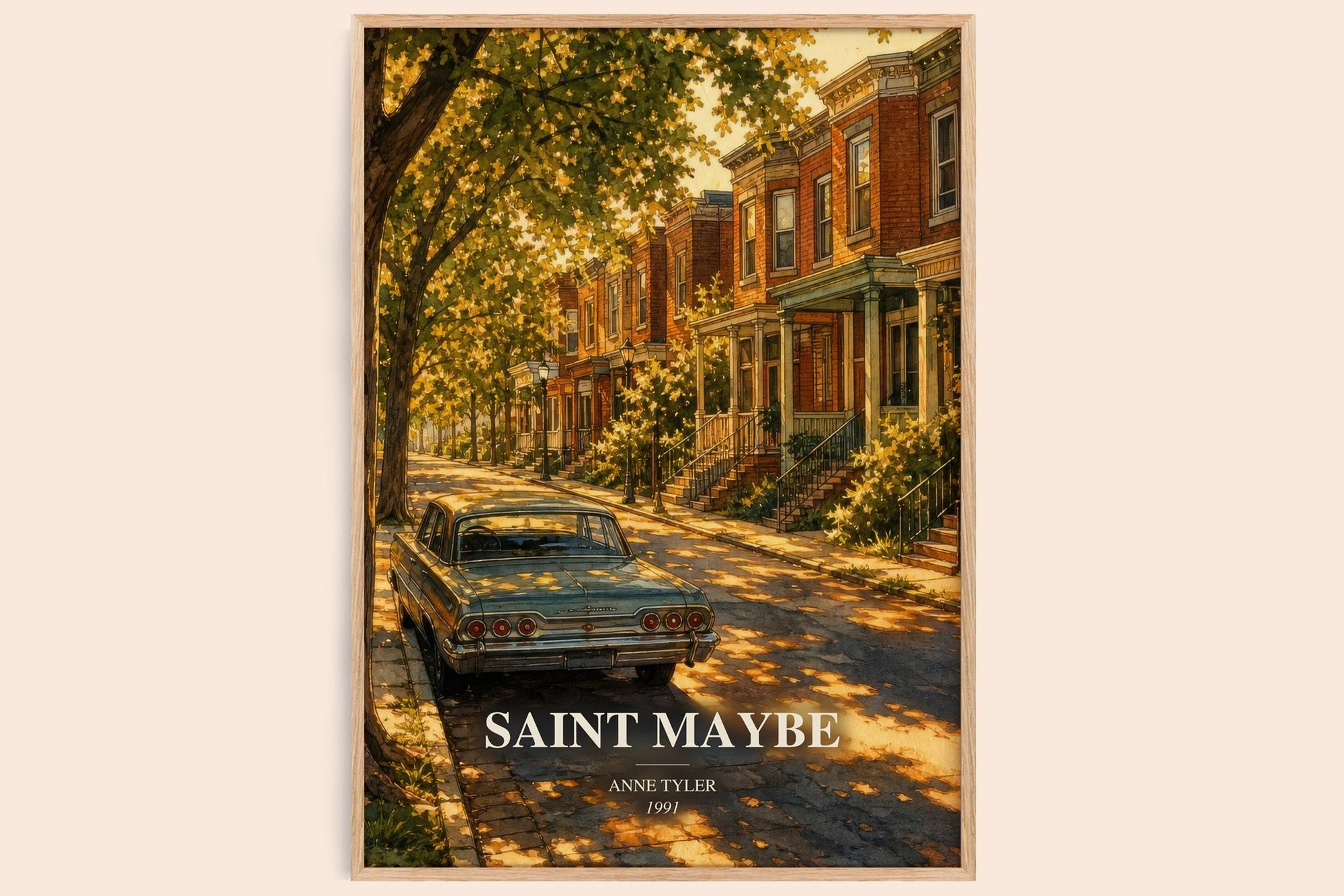 Saint Maybe watercolour book poster by Anne Tyler – framed literary art print