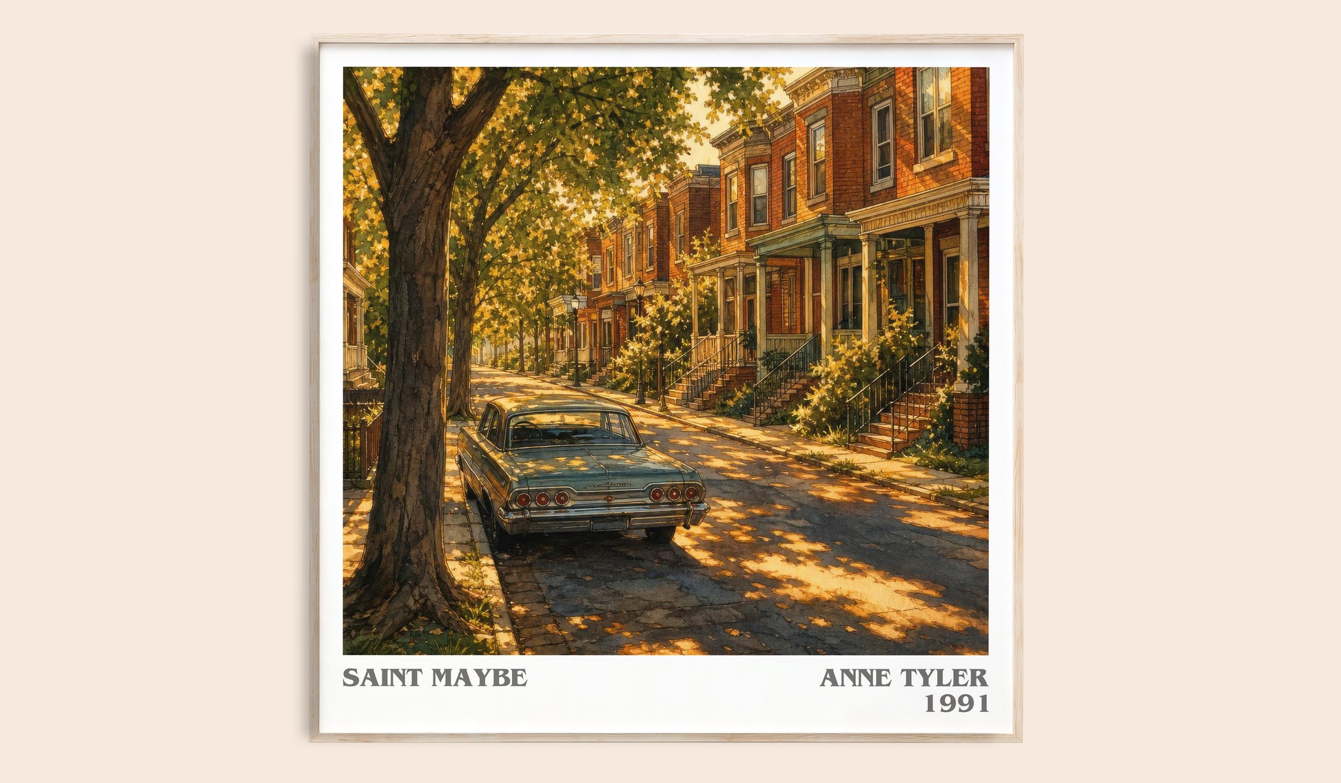 Saint Maybe literary book poster by Anne Tyler – framed literary art print