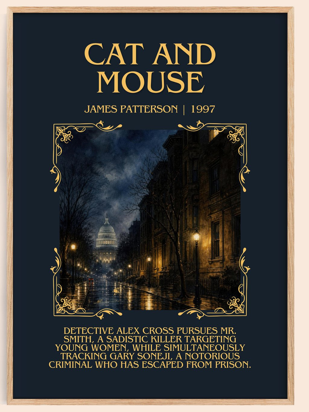 Cat And Mouse Minimalist Book Poster by James Patterson – book poster