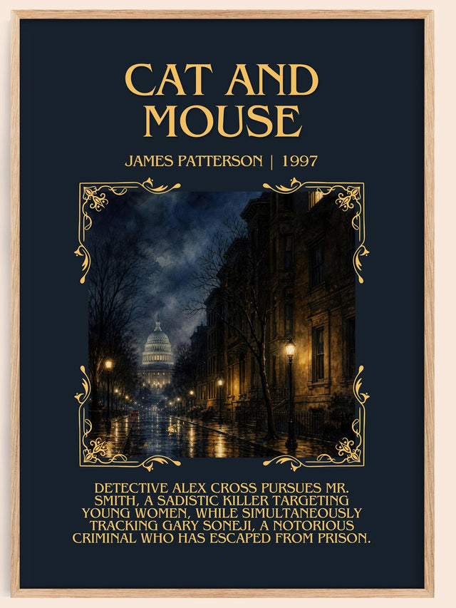 Cat And Mouse Minimalist Book Poster by James Patterson