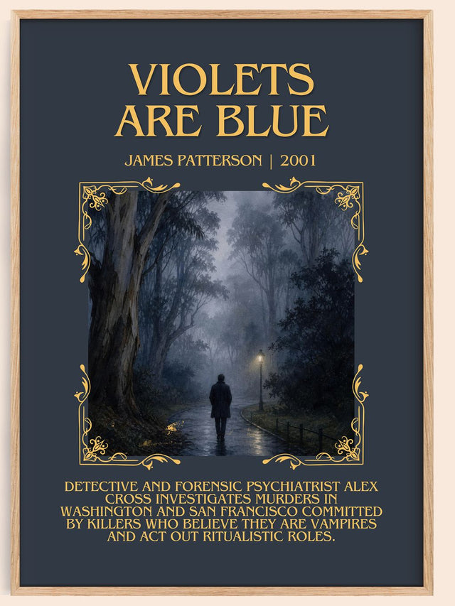 Violets Are Blue Minimalist Book Poster by James Patterson