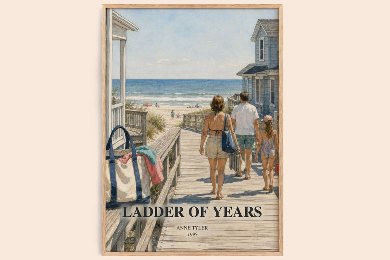Ladder Of Years watercolour book poster by Anne Tyler – framed literary art print