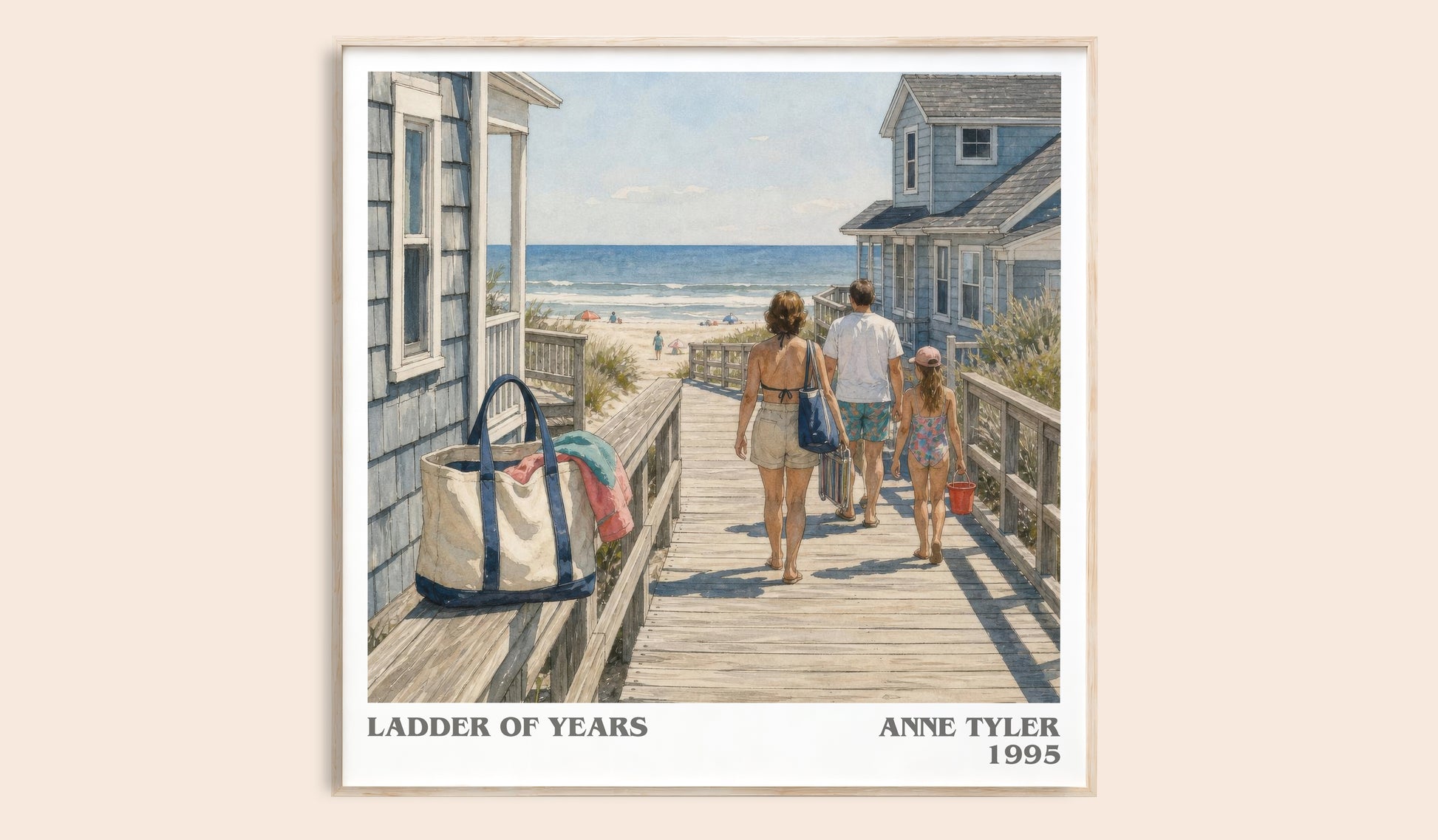 Ladder Of Years literary book poster by Anne Tyler – framed literary art print