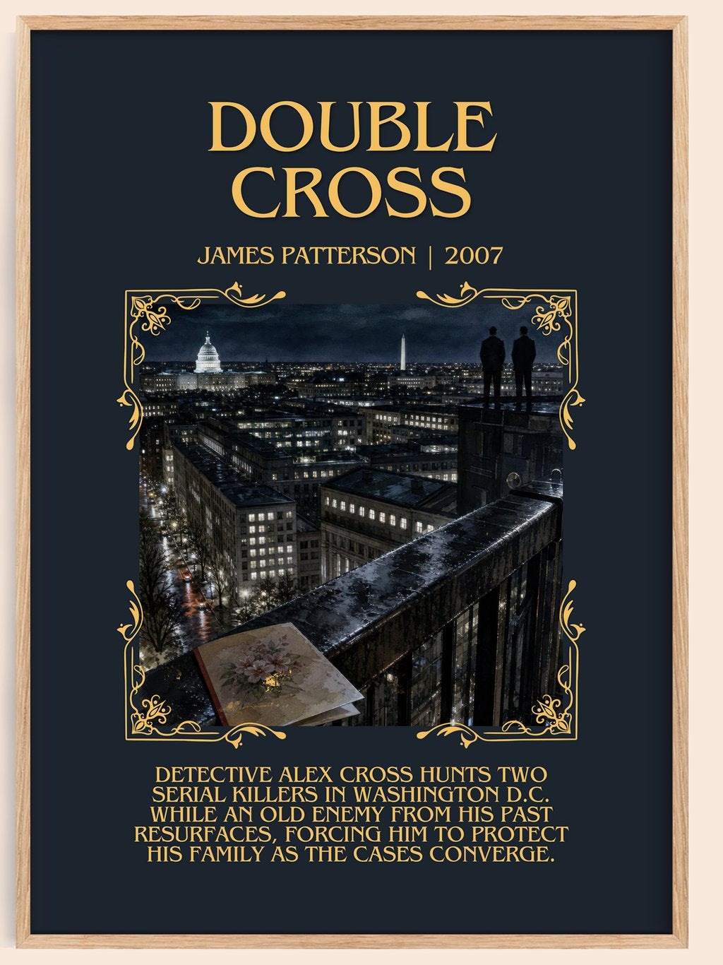 Double Cross Minimalist Book Poster by James Patterson – book poster