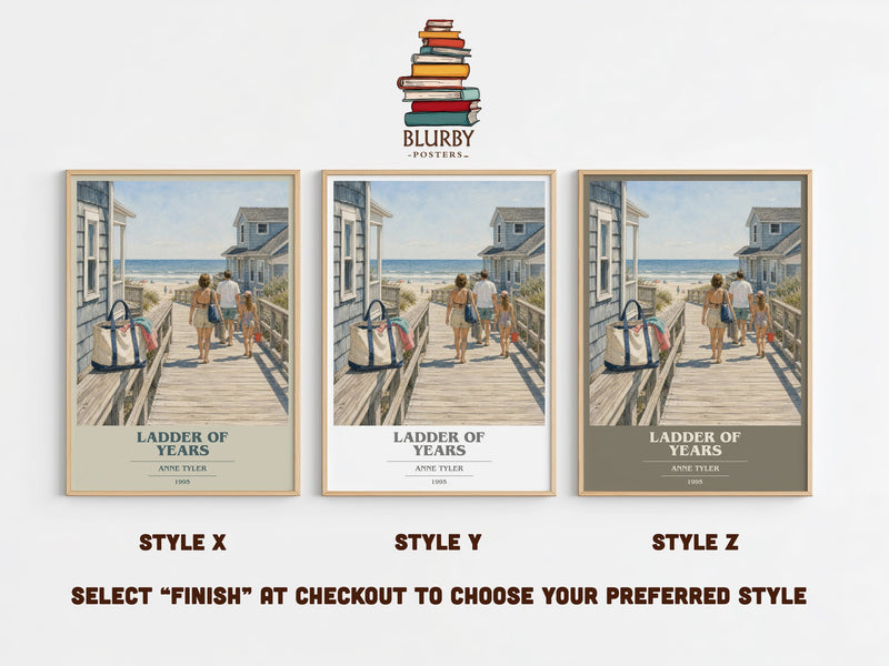 Ladder Of Years book cover print in frame leaning in hallway – contemporary fiction wall art