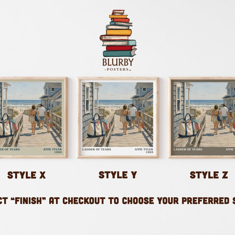 Ladder Of Years literary print in frame leaning in hallway – contemporary fiction wall art