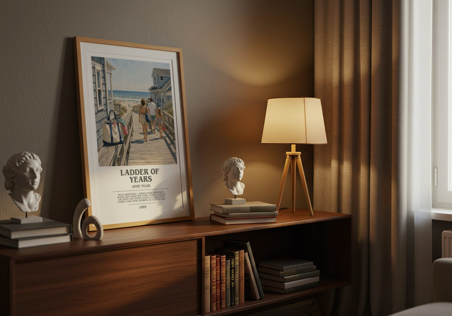 Ladder Of Years bookish book poster framed on wall – contemporary fiction wall art