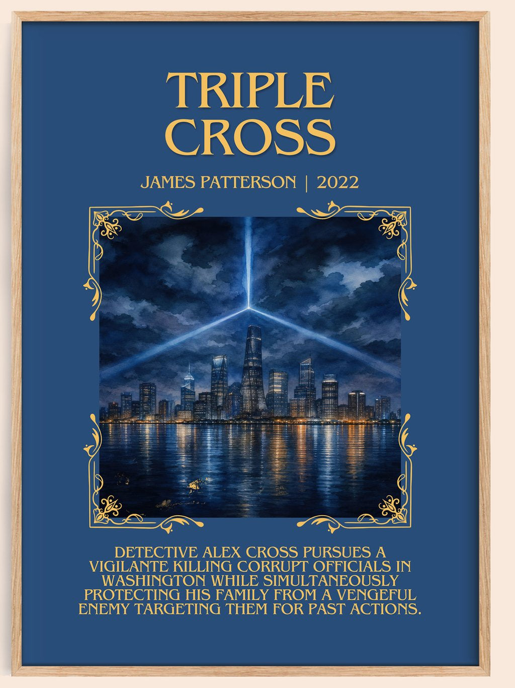 Triple Cross Minimalist Book Poster by James Patterson – book poster