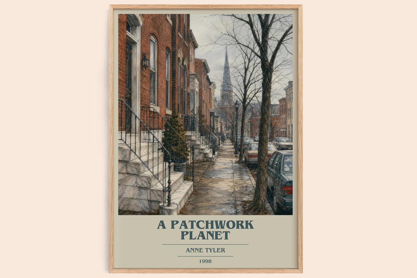 A Patchwork Planet book cover book poster by Anne Tyler – framed literary art print