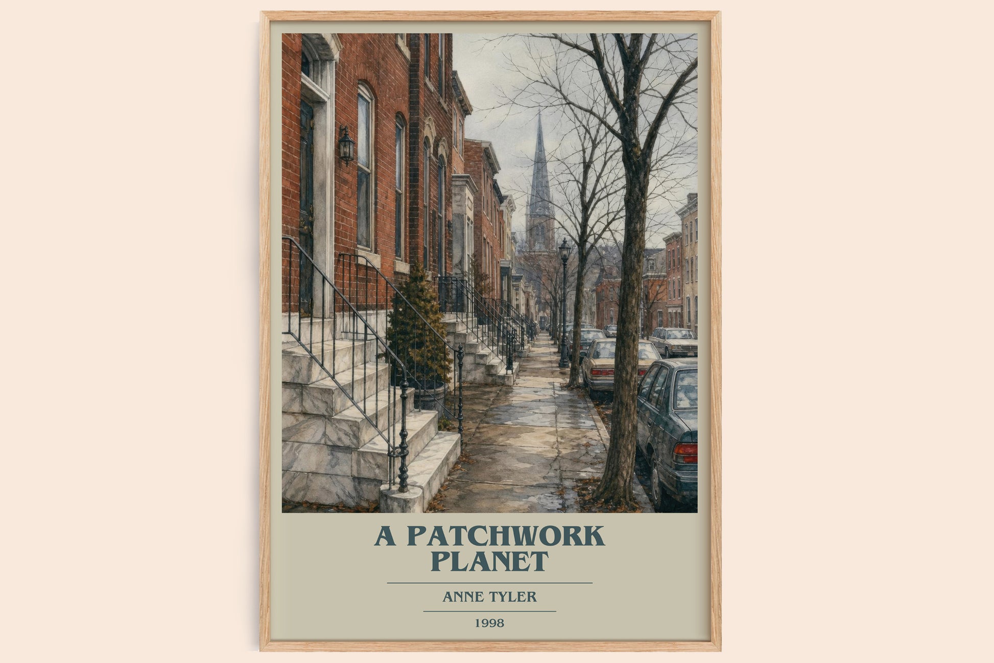 A Patchwork Planet book cover book poster by Anne Tyler – framed literary art print