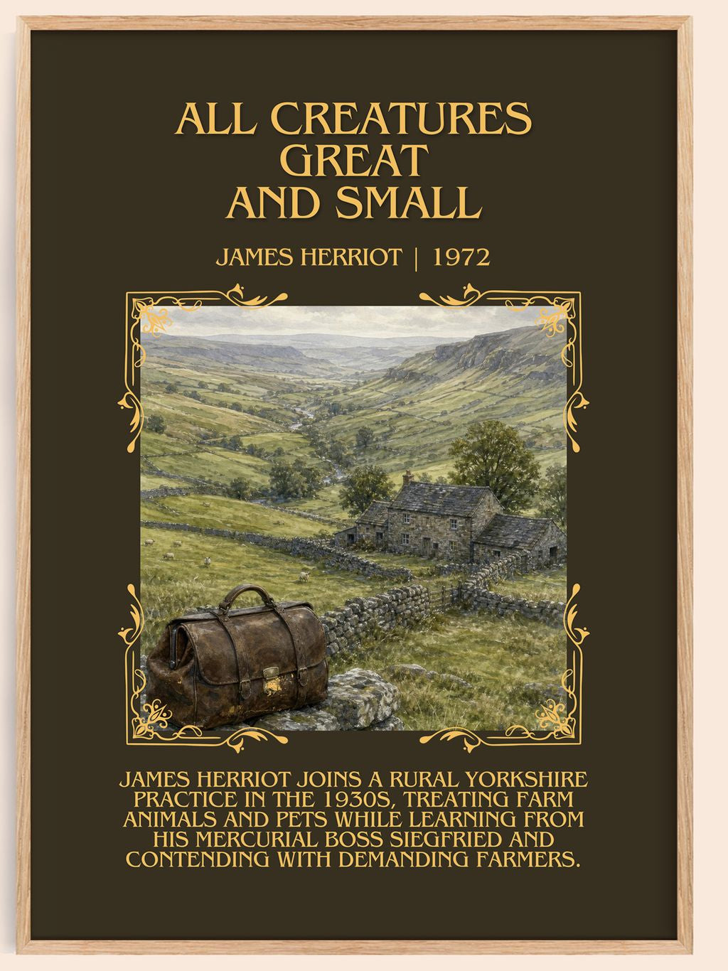 All Creatures Great And Small Minimalist Book Poster by James Herriot – book poster