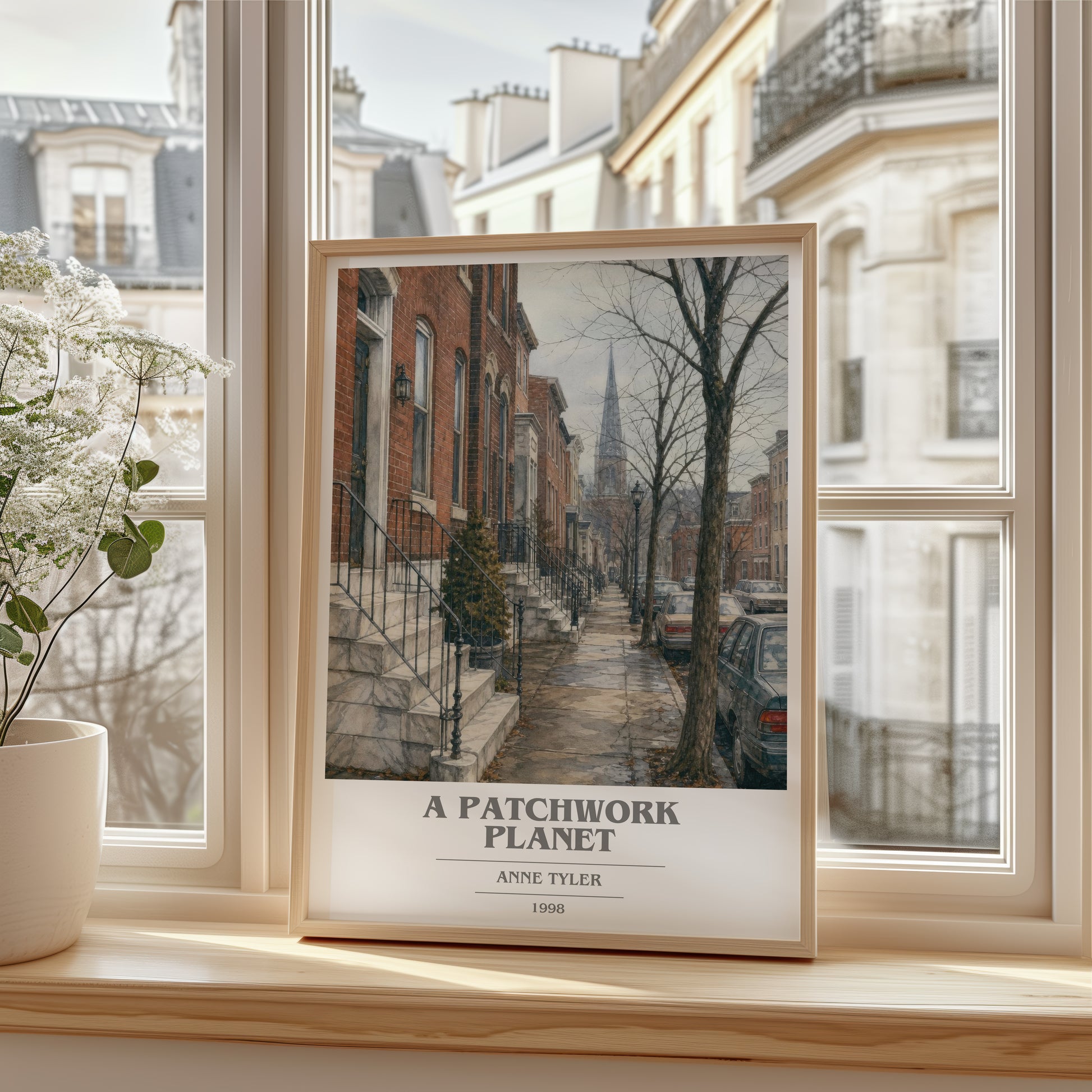 A Patchwork Planet book cover poster colour and style options – Anne Tyler book art