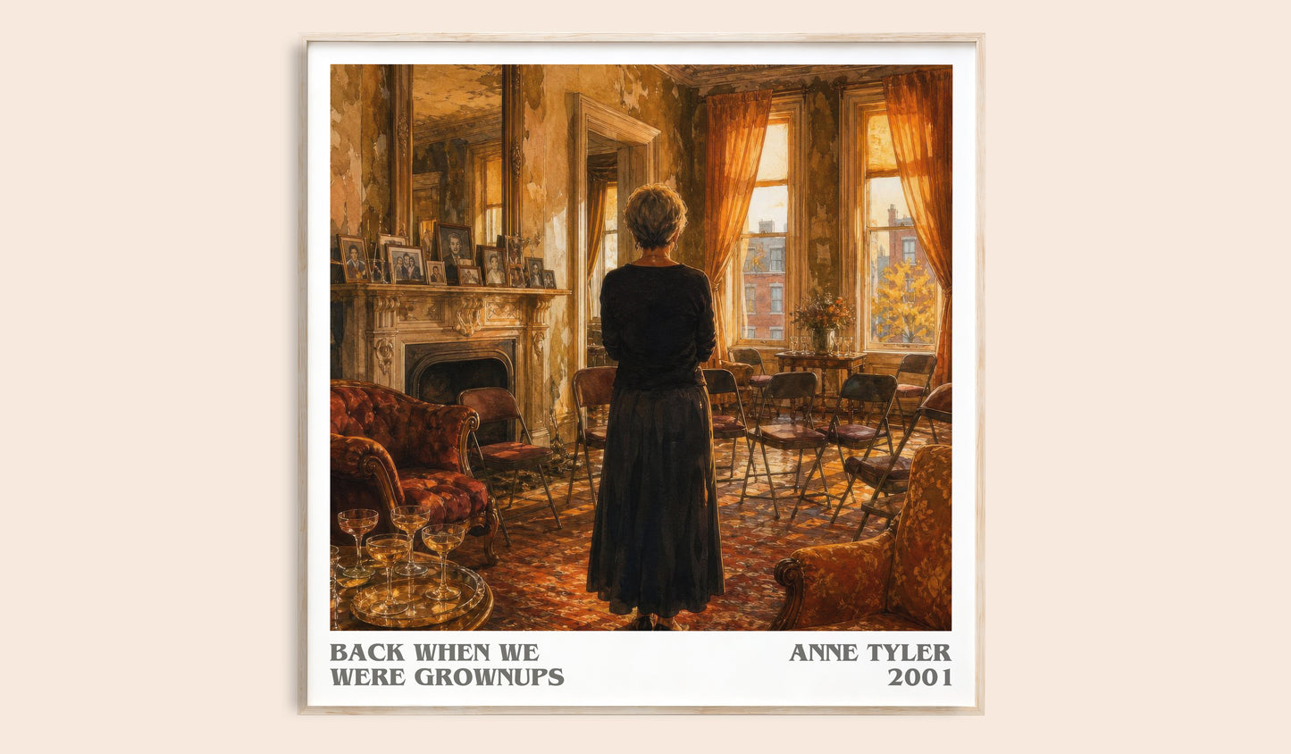 Back When We Were Grownups literary book poster by Anne Tyler – framed literary art print