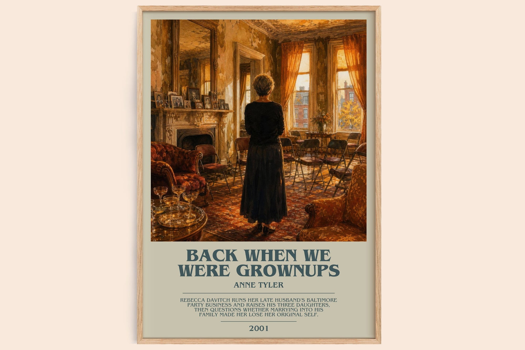 Back When We Were Grownups bookish book poster by Anne Tyler – framed literary art print
