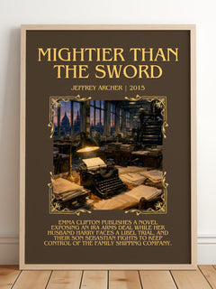 Mightier Than The Sword Minimalist Book Poster by Jeffrey Archer – image 2