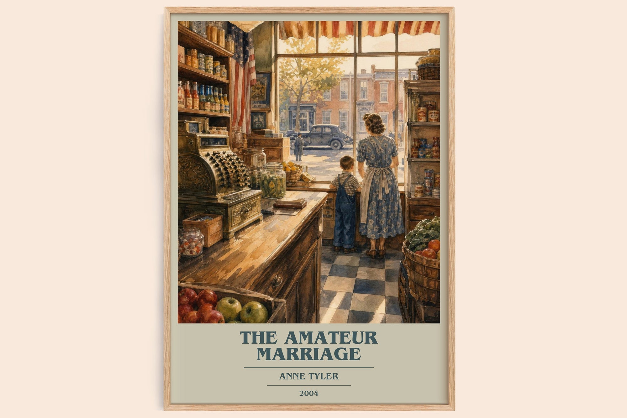 The Amateur Marriage book cover book poster by Anne Tyler – framed literary art print
