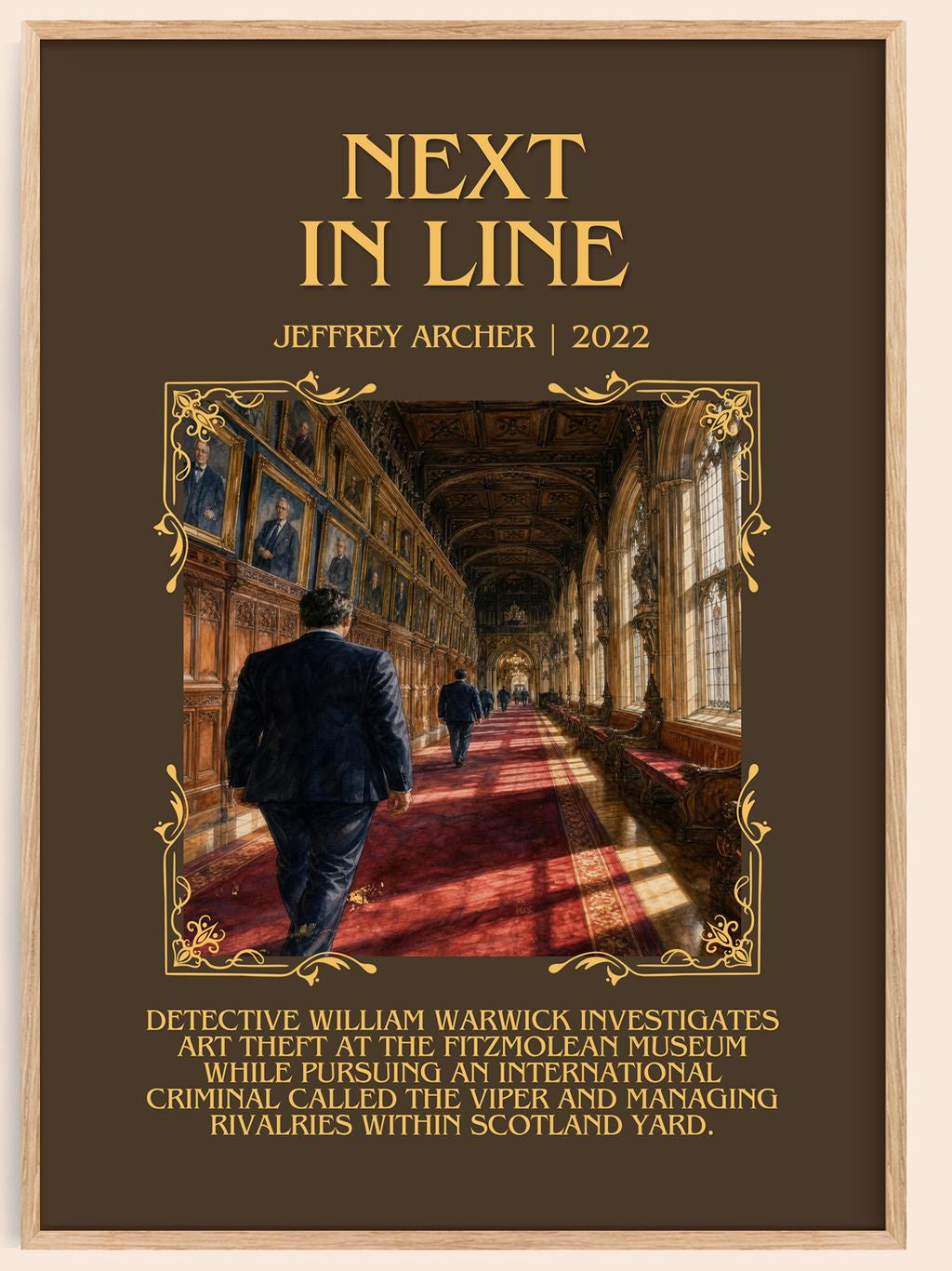 Next In Line Minimalist Book Poster by Jeffrey Archer – book poster