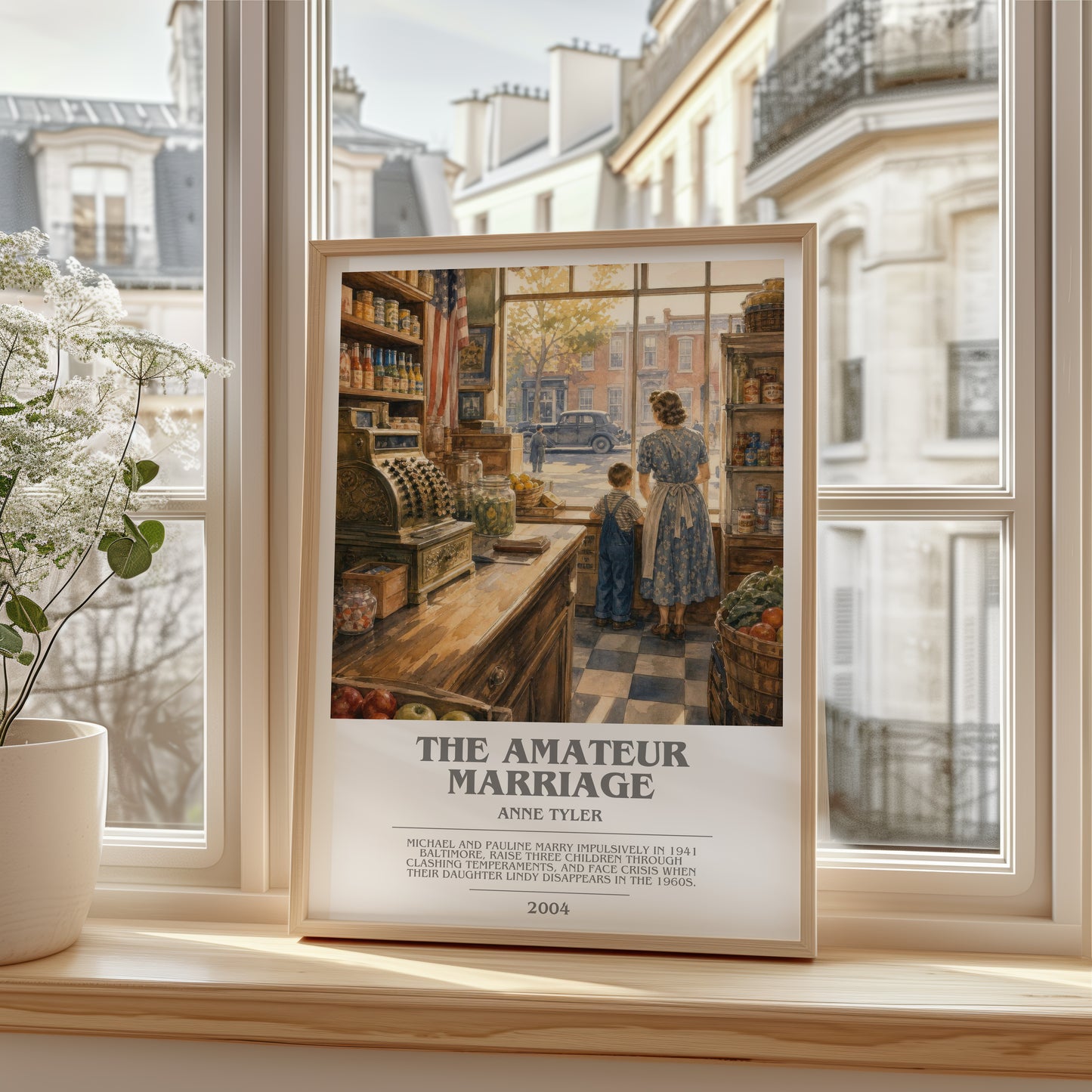 The Amateur Marriage bookish poster colour and style options – Anne Tyler book art
