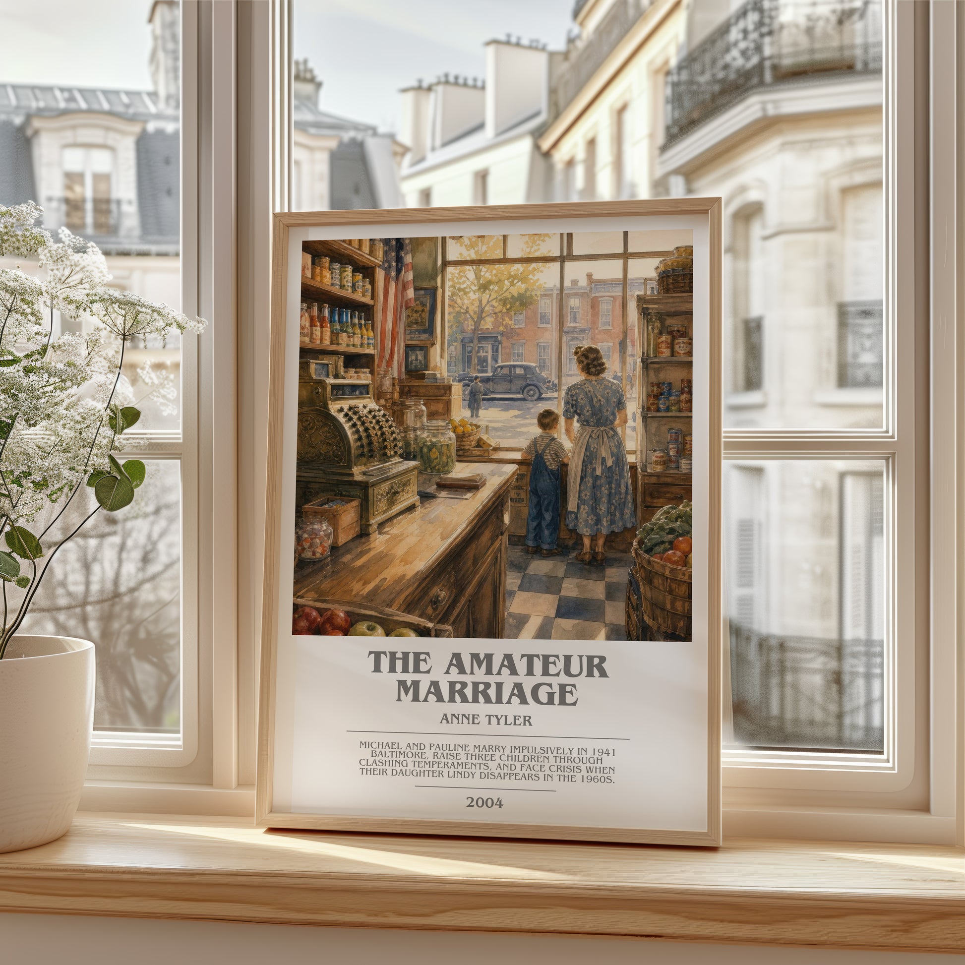 The Amateur Marriage bookish poster colour and style options – Anne Tyler book art