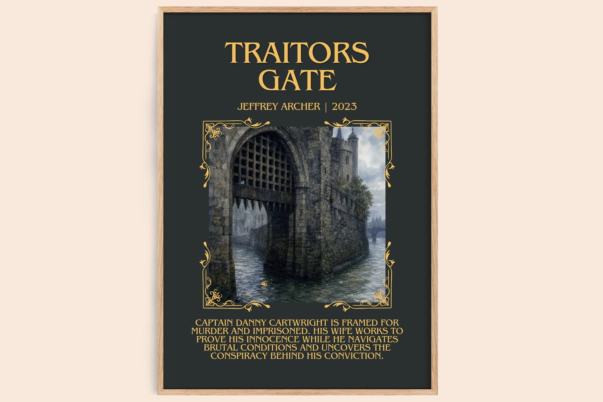 Traitors Gate Minimalist Book Poster by Jeffrey Archer