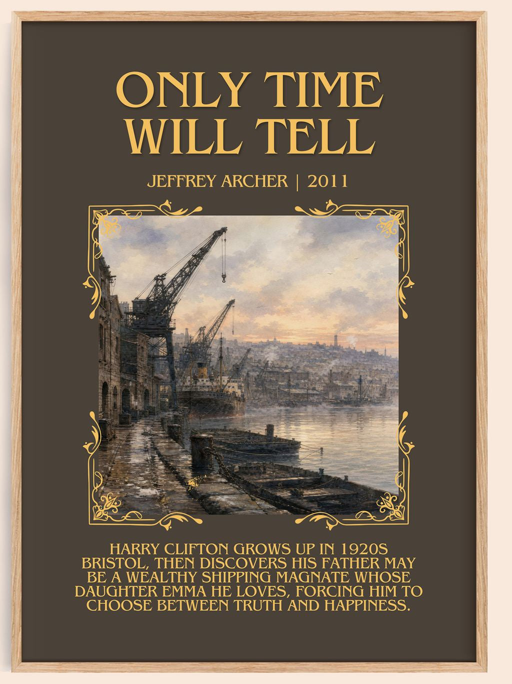 Only Time Will Tell Minimalist Book Poster by Jeffrey Archer – book poster