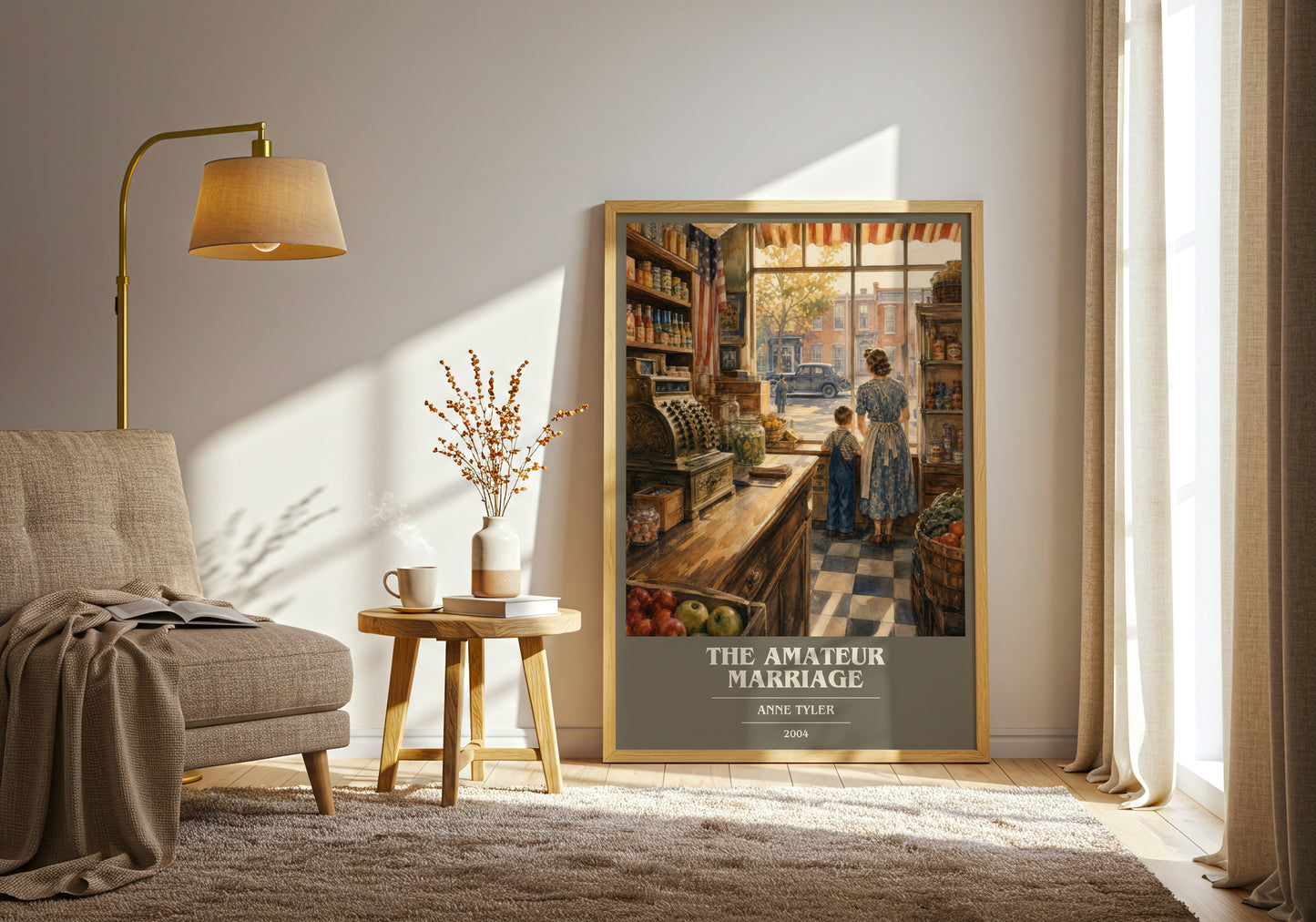The Amateur Marriage book cover print on bookshelf – Anne Tyler fan gift