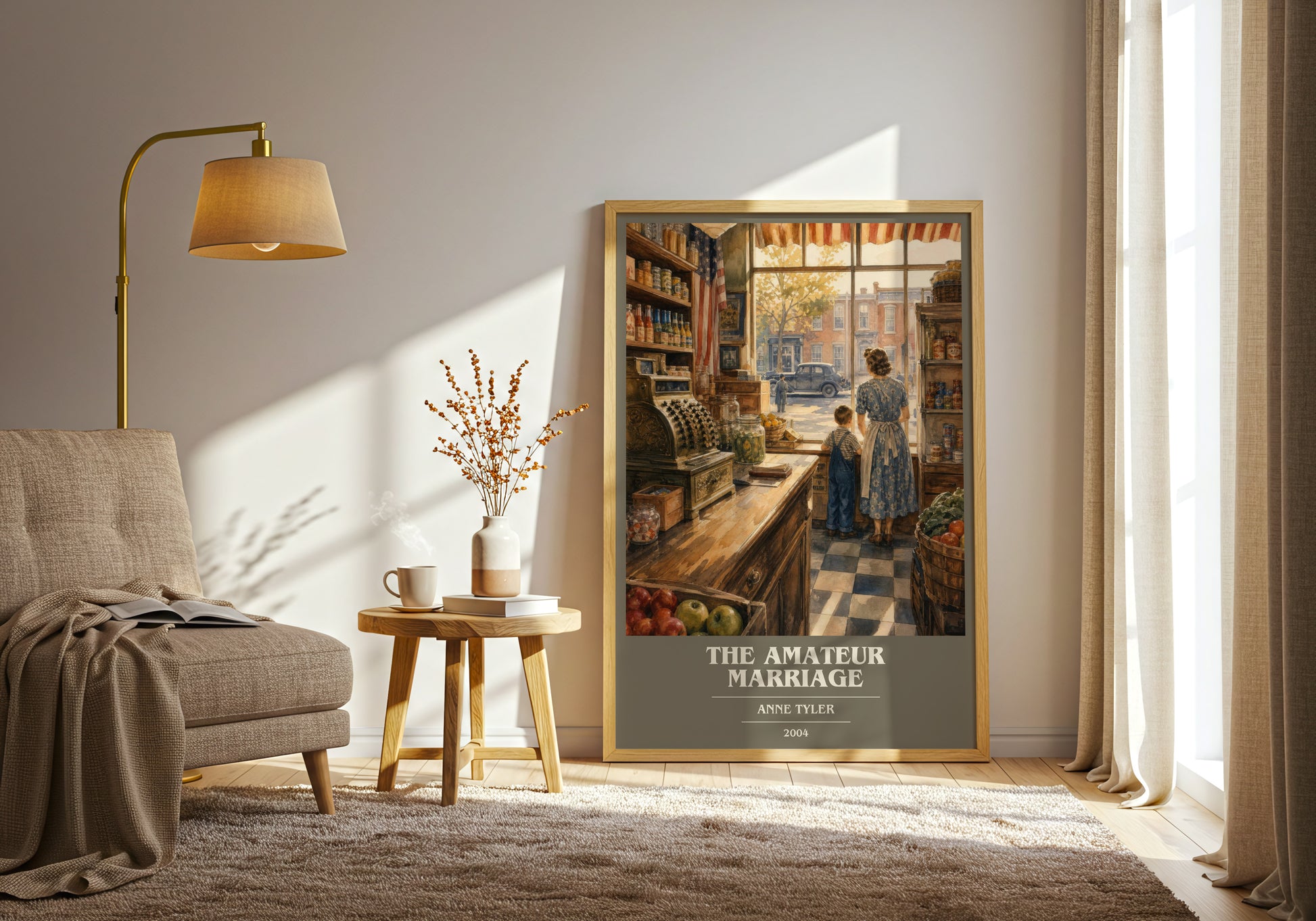 The Amateur Marriage book cover print on bookshelf – Anne Tyler fan gift