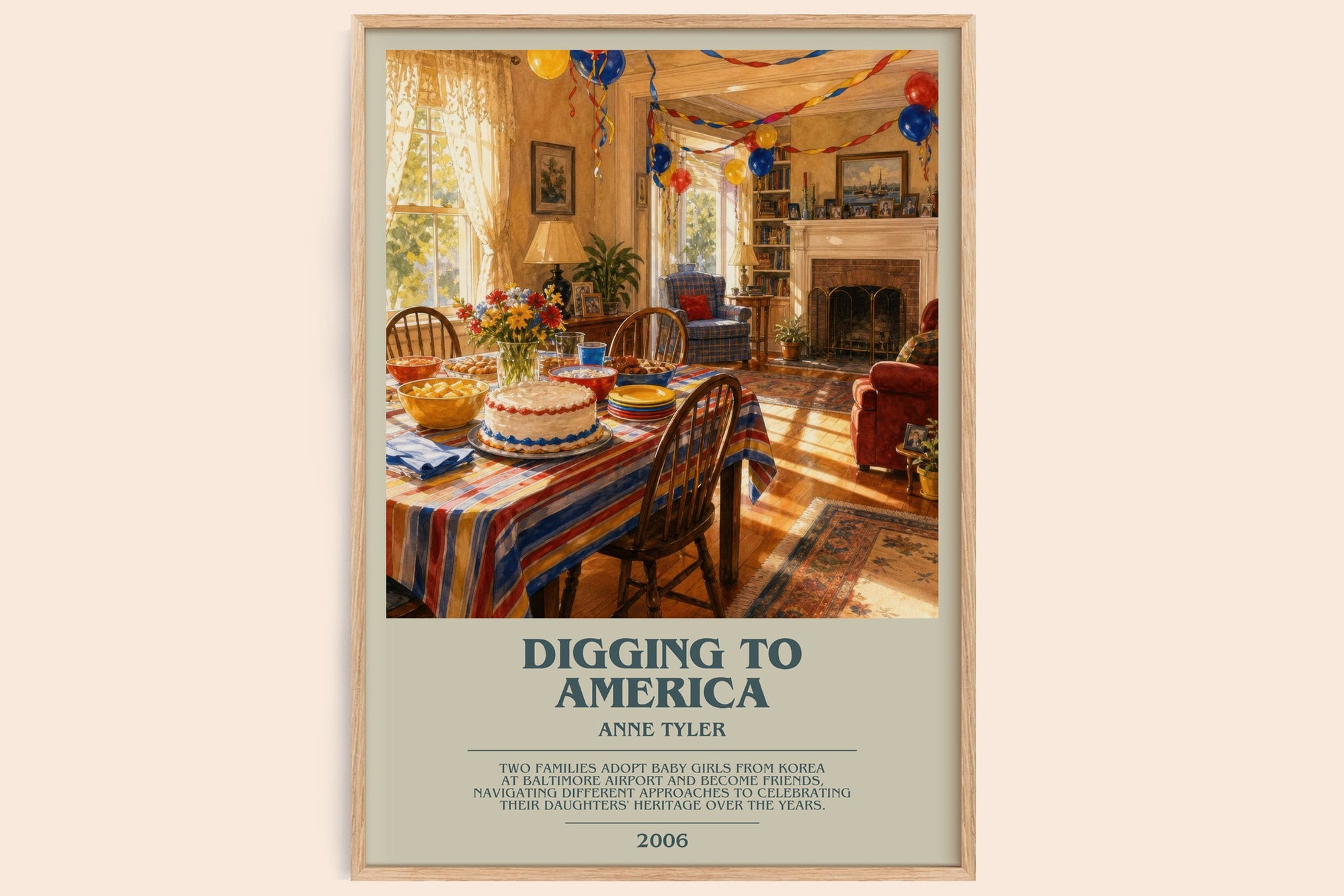 Digging To America bookish book poster by Anne Tyler – framed literary art print