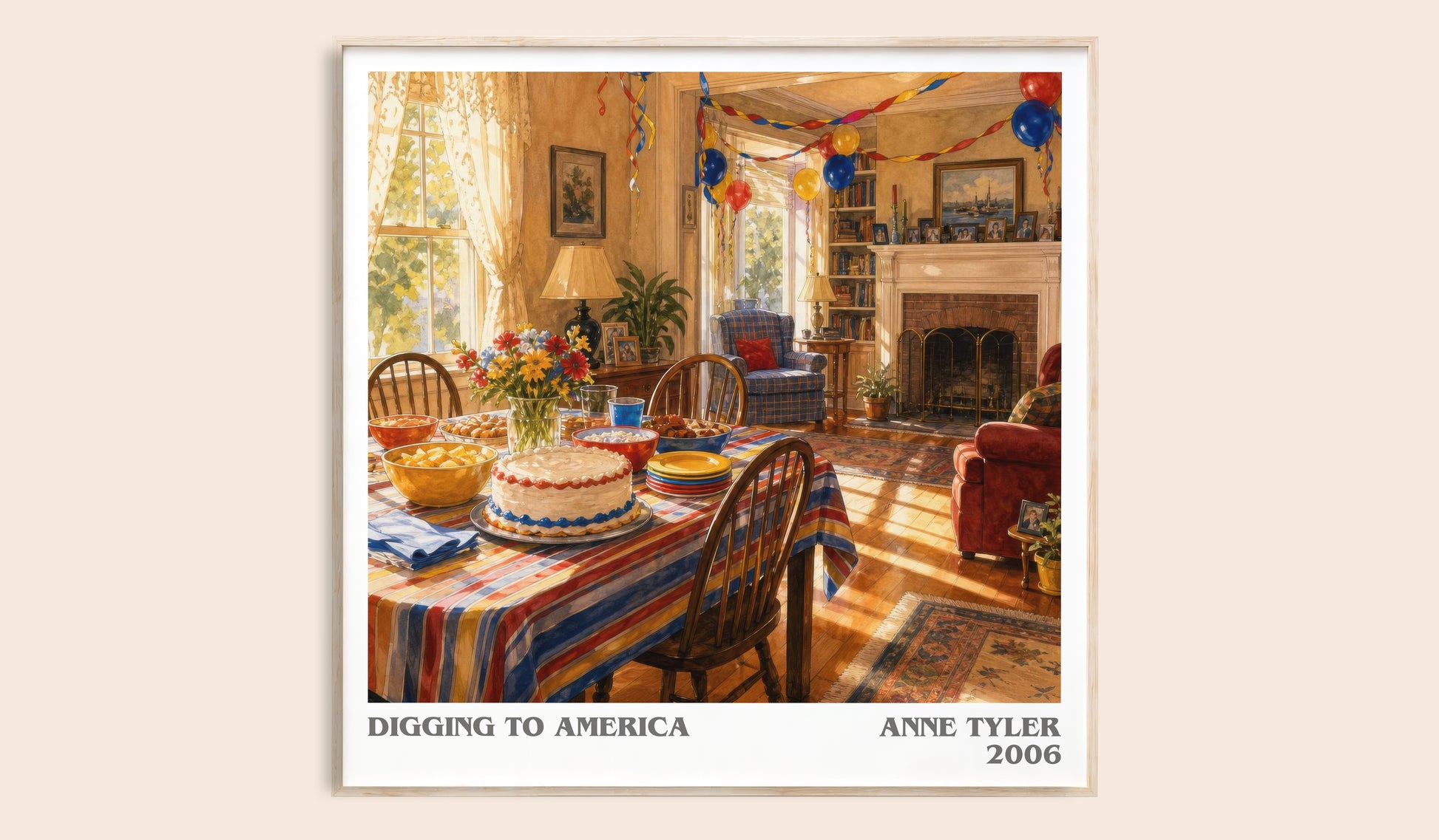 Digging To America literary book poster by Anne Tyler – framed literary art print