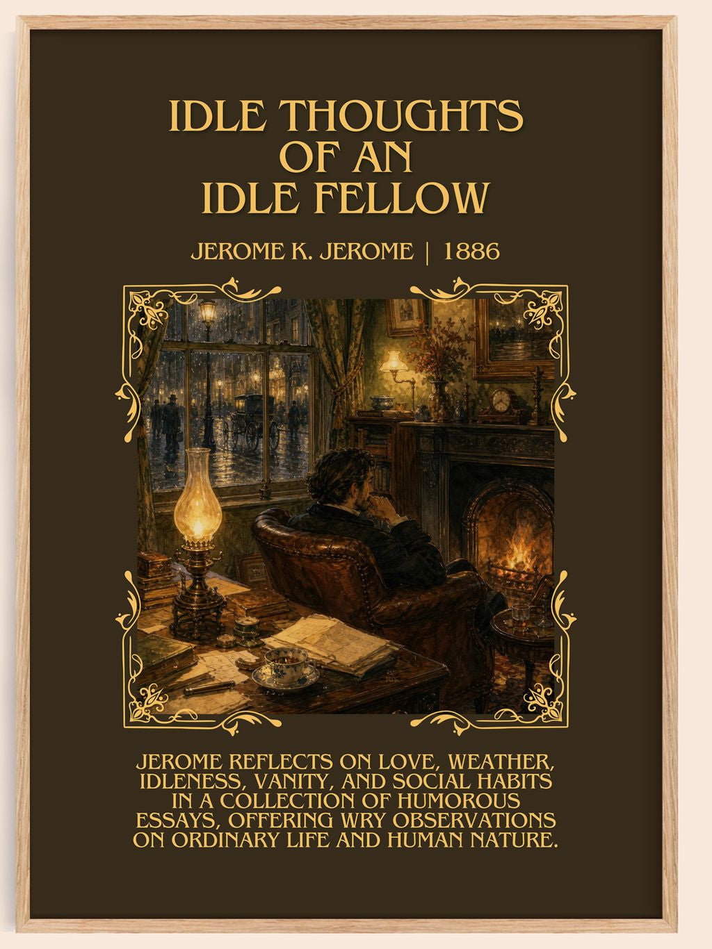 Idle Thoughts Of An Idle Fellow Minimalist Book Poster by J. Jerome – book poster