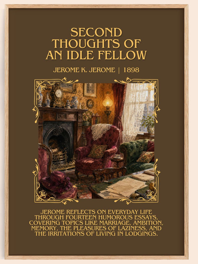 Second Thoughts Of An Idle Fellow Minimalist Book Poster by J. Jerome