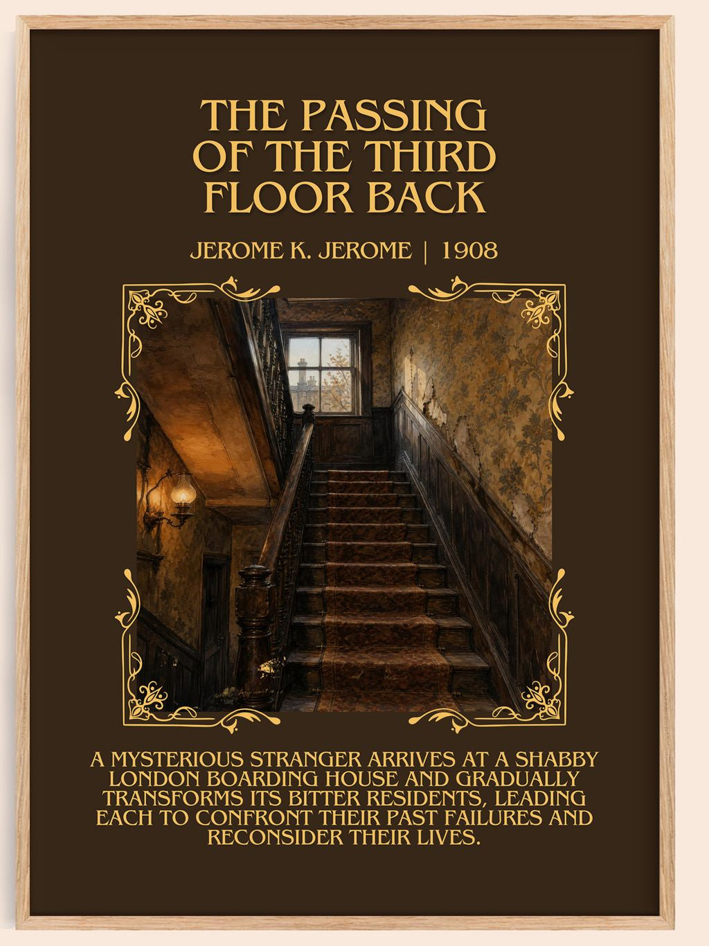 Passing Of The Third Floor Back Minimalist Book Poster by J. Jerome – book poster