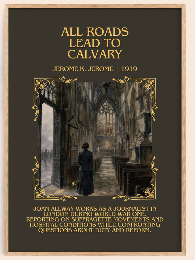All Roads Lead To Calvary Minimalist Book Poster by Jerome K. Jerome